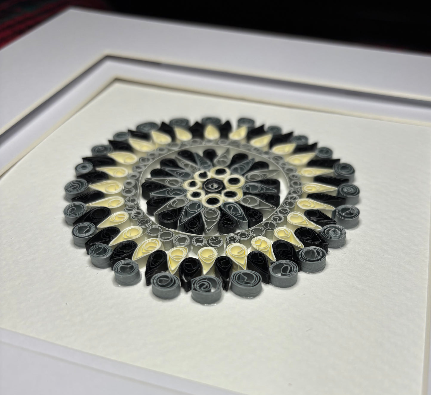 Black, gray and white Mandala