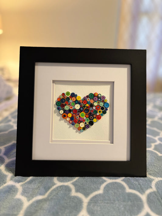 Quilled circle heart