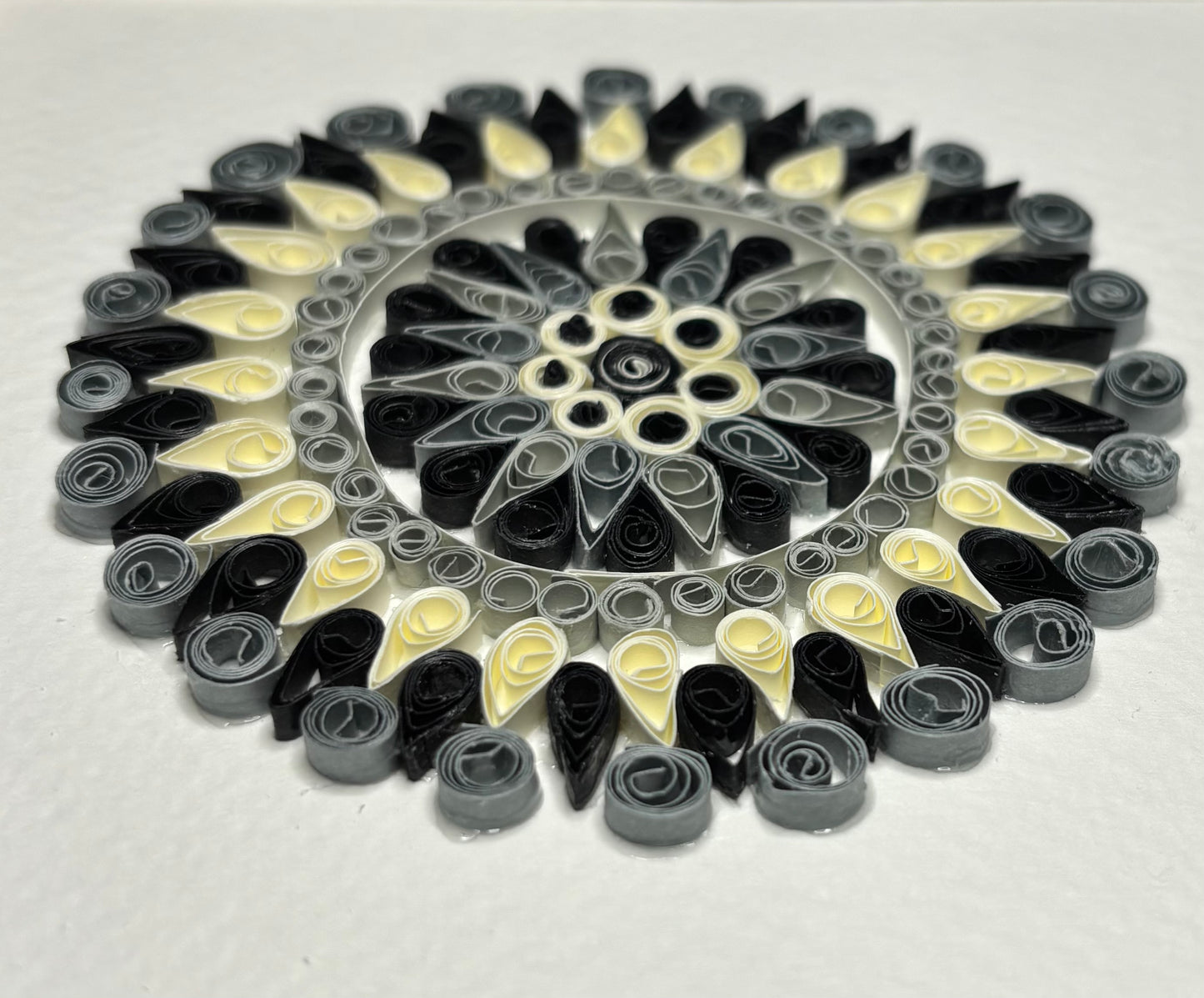 Black, gray and white Mandala